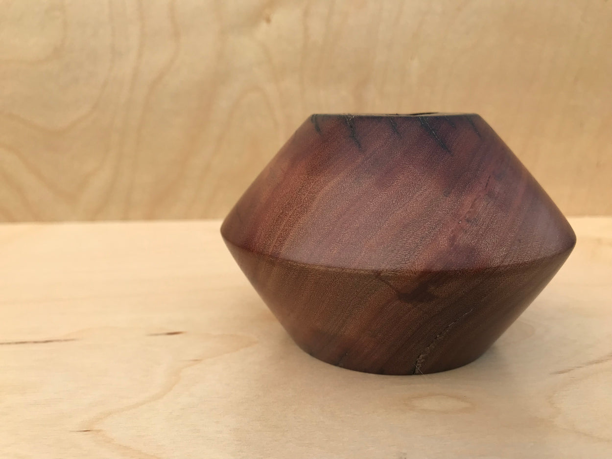 ZIG WOOD BUD VASE - PETIT | RECLAIMED BLACK WALNUT